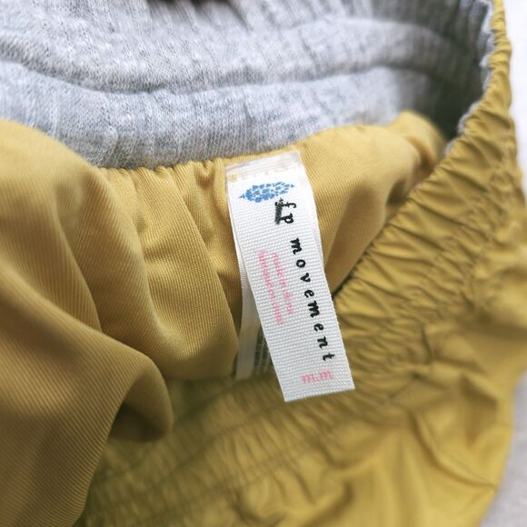 Free People Shorts Medium Yellow Lined Reflective Active Running Hot Girl Walk - Picture 7 of 13